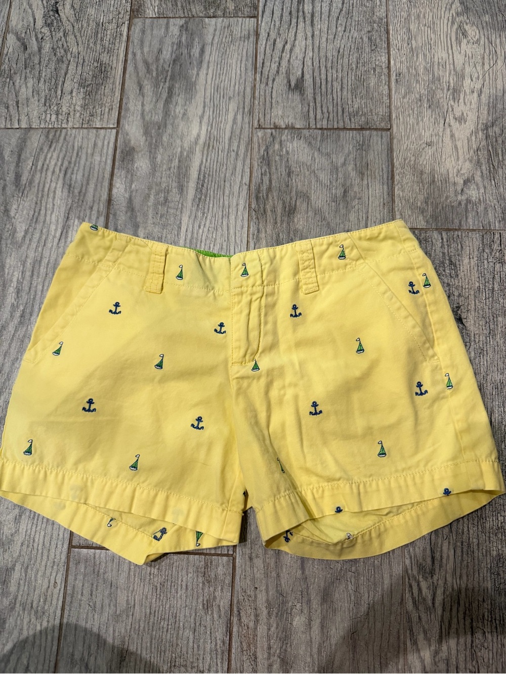 Lily Pulitzer Yellow Nautical Embroidered Shorts size 0